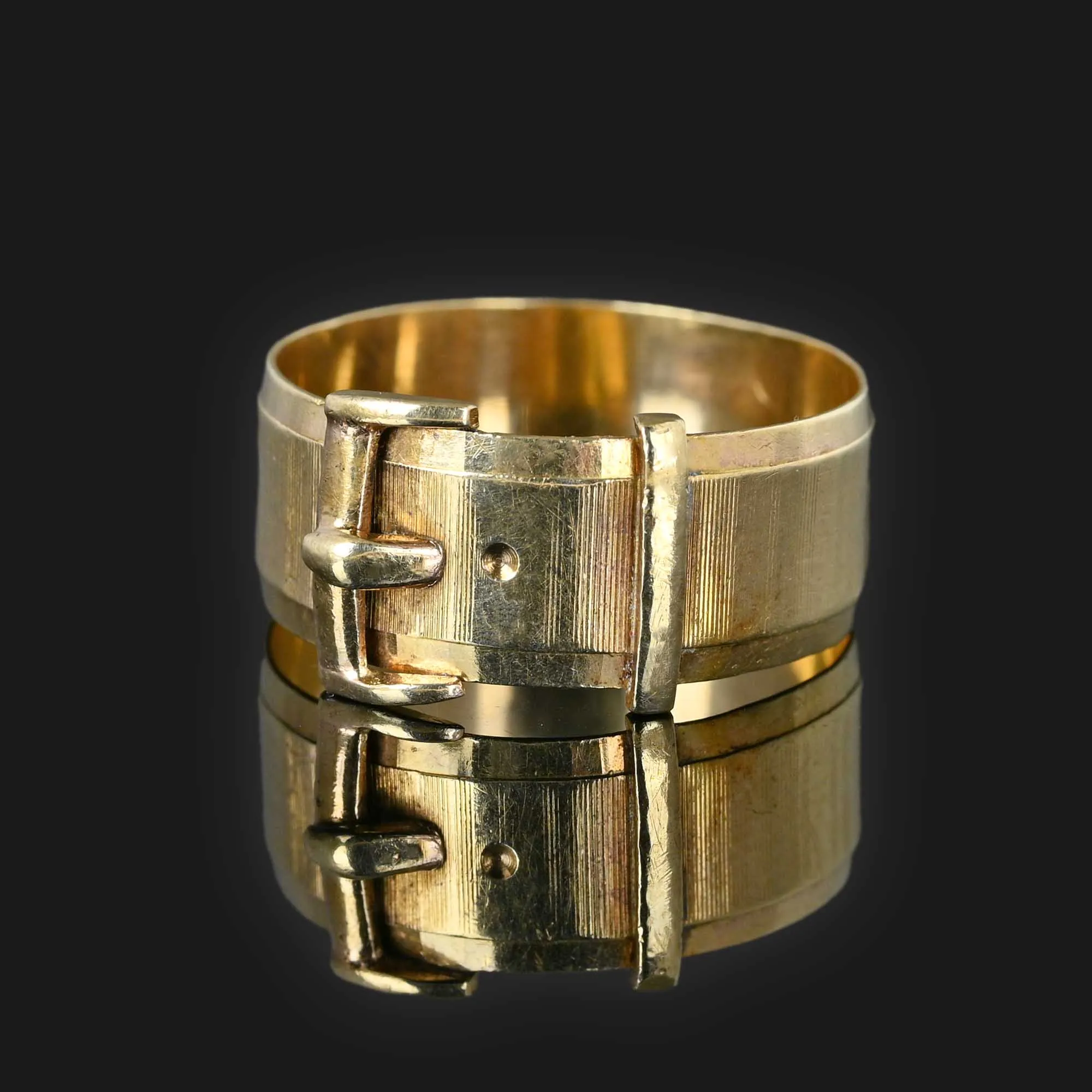 Vintage English Gold Buckle Ring