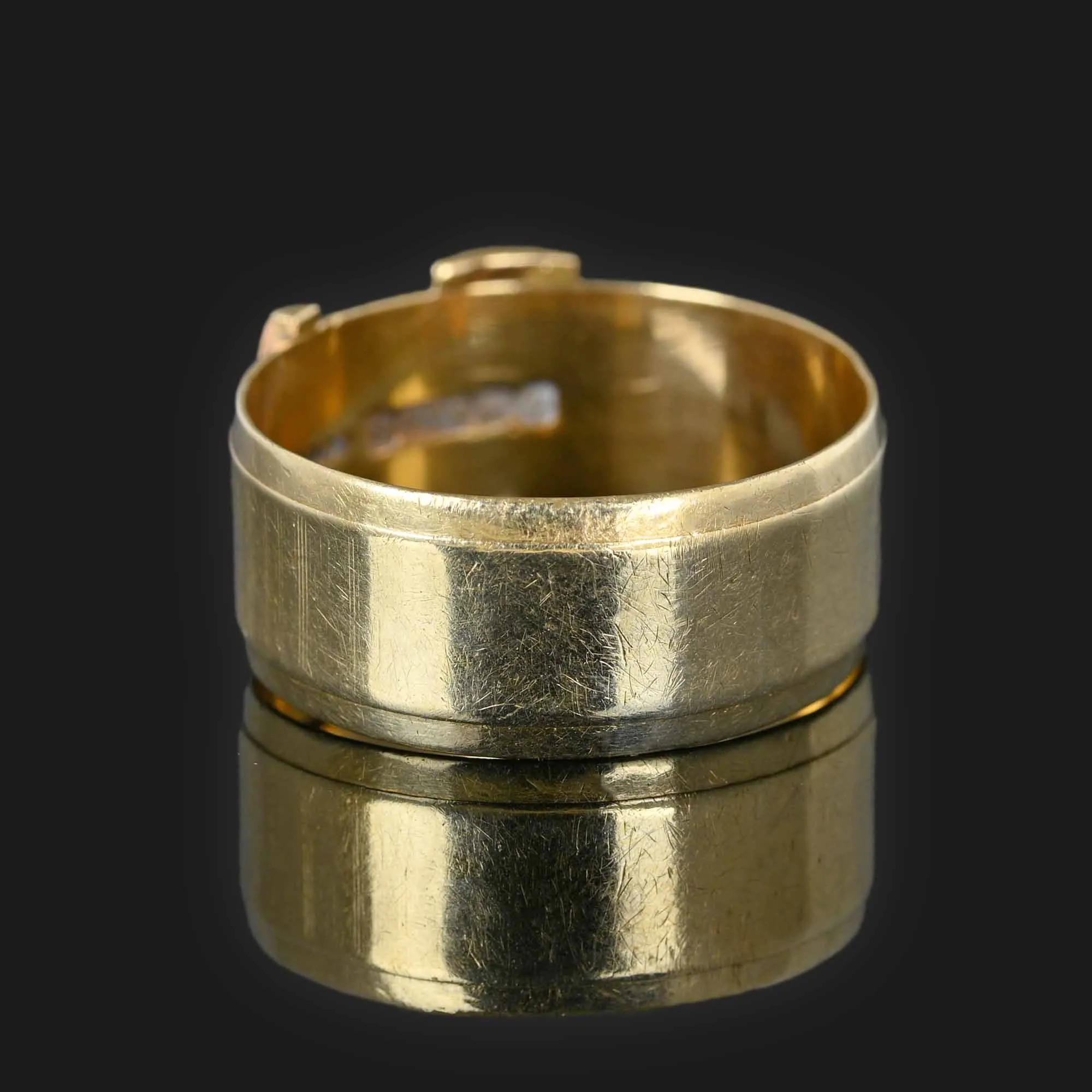 Vintage English Gold Buckle Ring