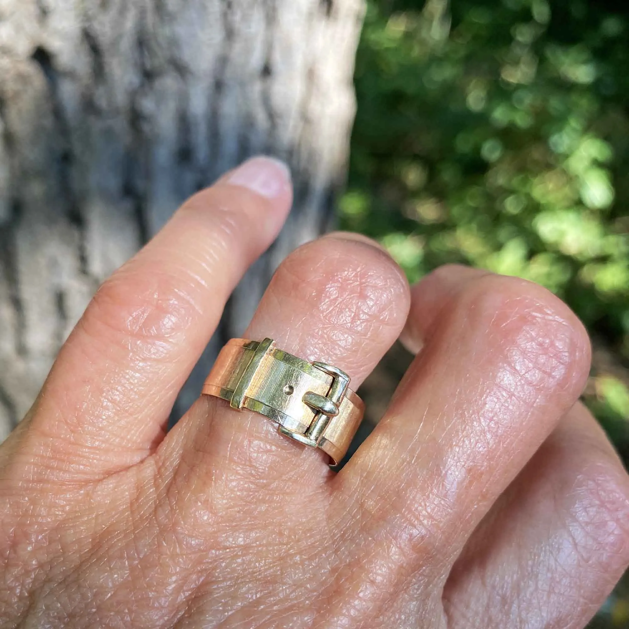 Vintage English Gold Buckle Ring