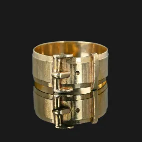 Vintage English Gold Buckle Ring