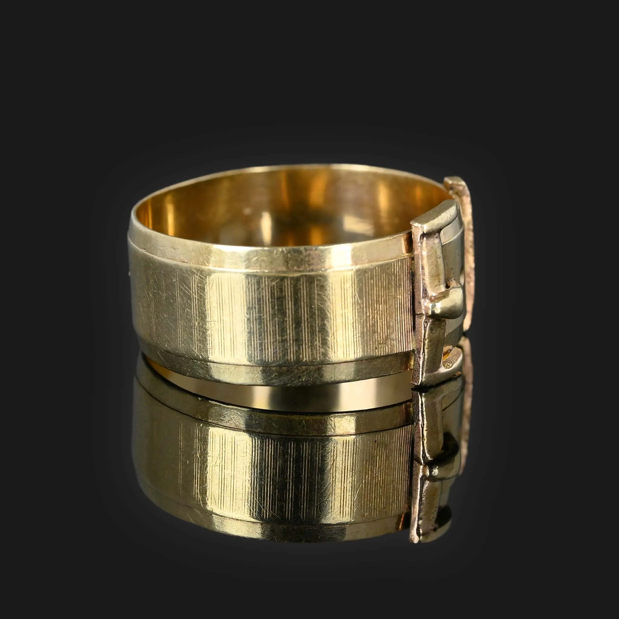 Vintage English Gold Buckle Ring