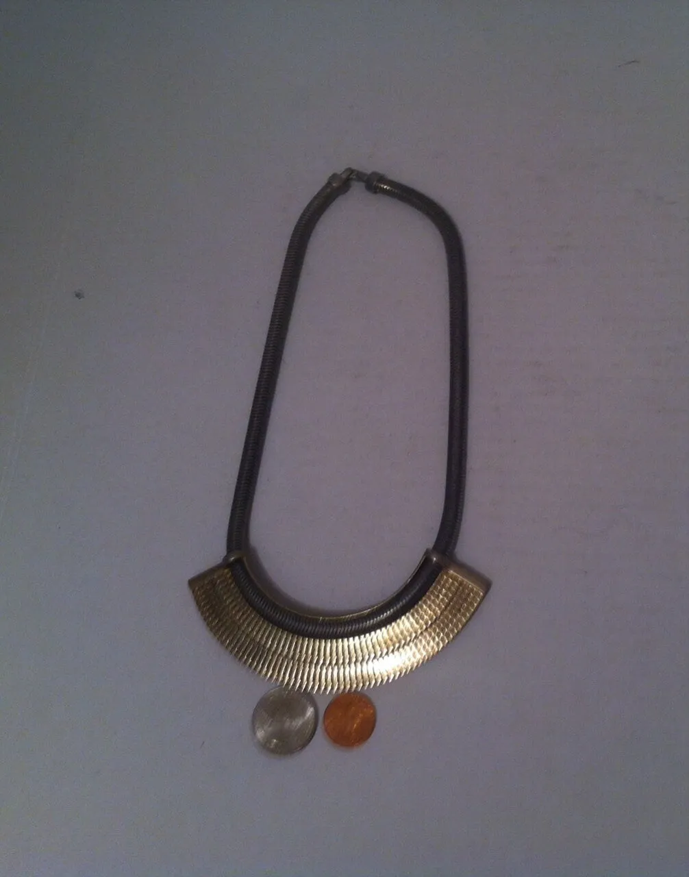 Vintage Ladies Necklace, Choker, Brass Metal Necklace, 16" Long, Jewelry, Clothing Accessory, Fashion, Nice Quality, Vintage Jewelry