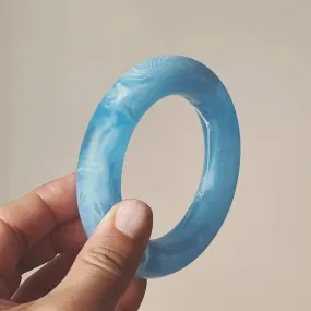 Vintage Lucite Bangle Tubular Shape Moiré Pattern