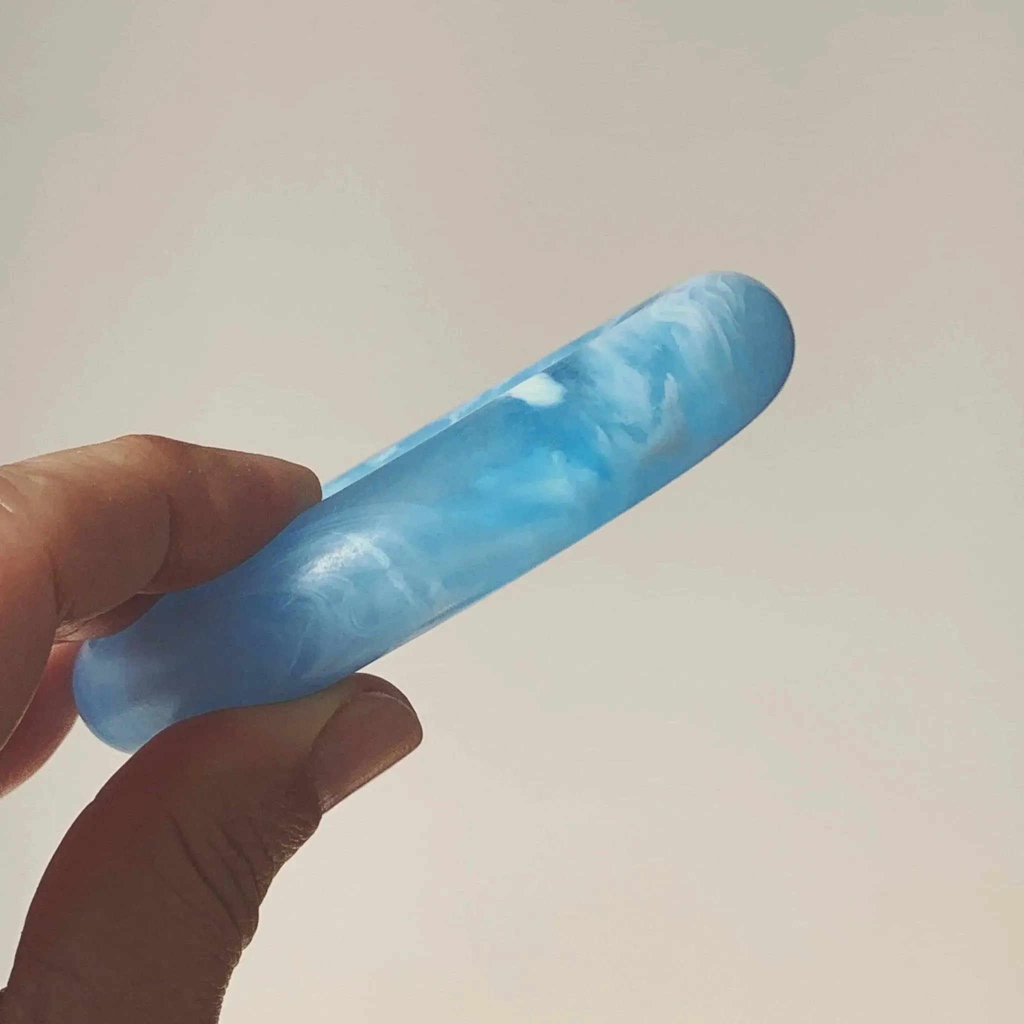 Vintage Lucite Bangle Tubular Shape Moiré Pattern