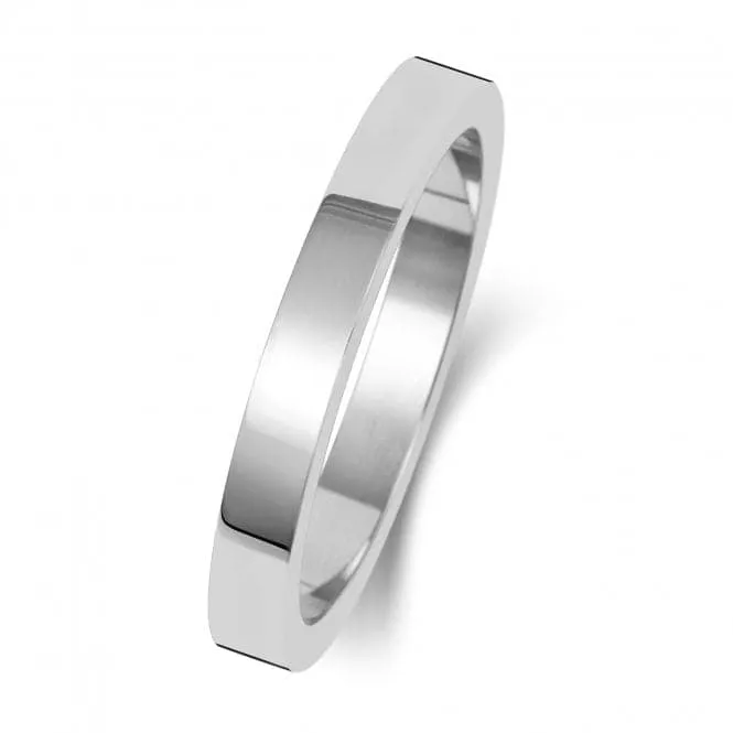 Wedding Band 9K Flat Flat 2.5 mm - 1.4 Wedding  Ring W172WM