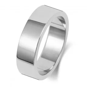 Wedding Band Platinum Flat Flat 6mm-1.5 Wedding  Ring WP176M