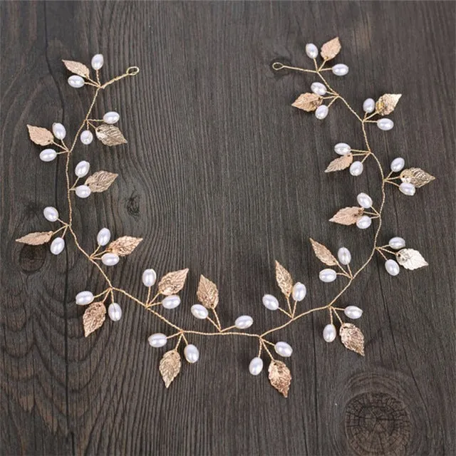 Wedding Headdress Floral Elegant Hair Pearl Hairpin Hair Accessories for Bride Crystal Crown