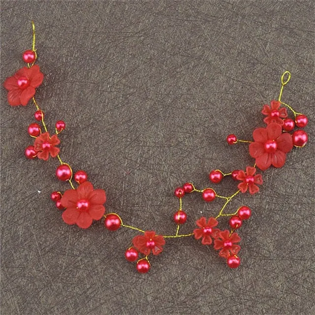 Wedding Headdress Floral Elegant Hair Pearl Hairpin Hair Accessories for Bride Crystal Crown