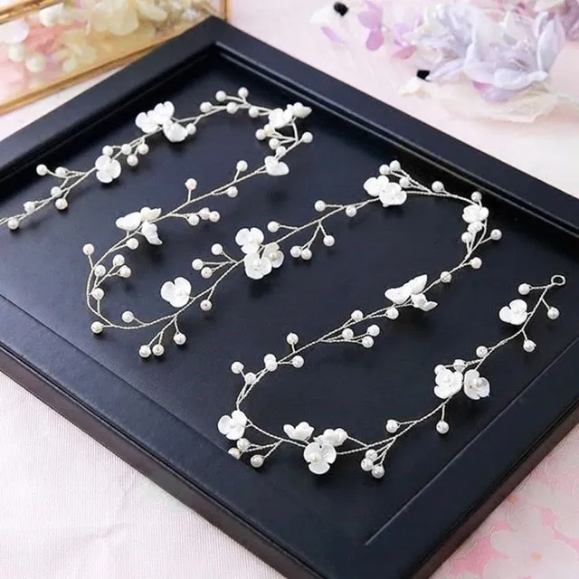 Wedding Headdress Floral Elegant Hair Pearl Hairpin Hair Accessories for Bride Crystal Crown