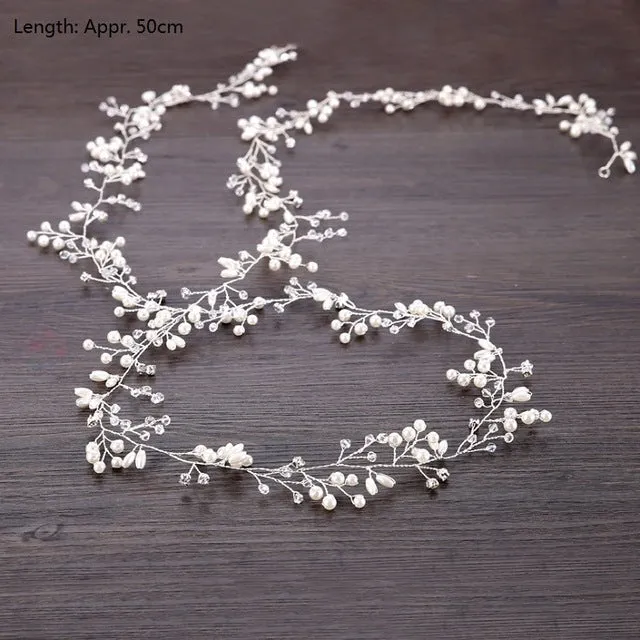 Wedding Headdress Floral Elegant Hair Pearl Hairpin Hair Accessories for Bride Crystal Crown
