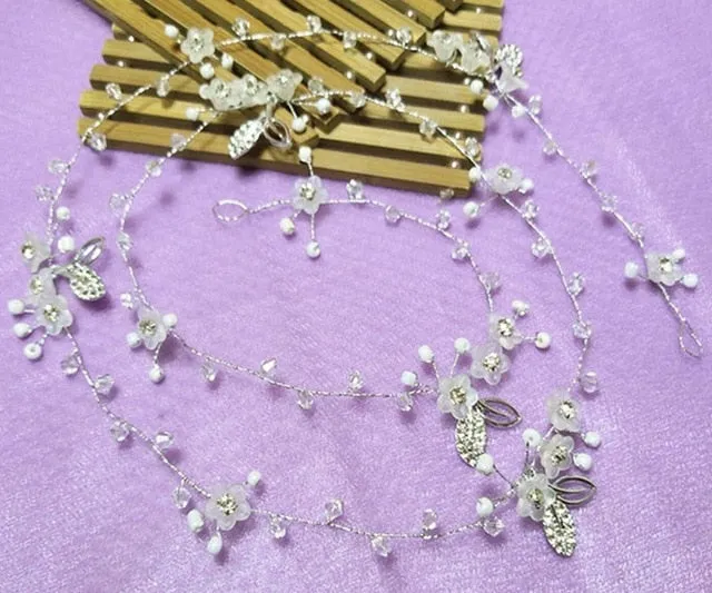 Wedding Headdress Floral Elegant Hair Pearl Hairpin Hair Accessories for Bride Crystal Crown
