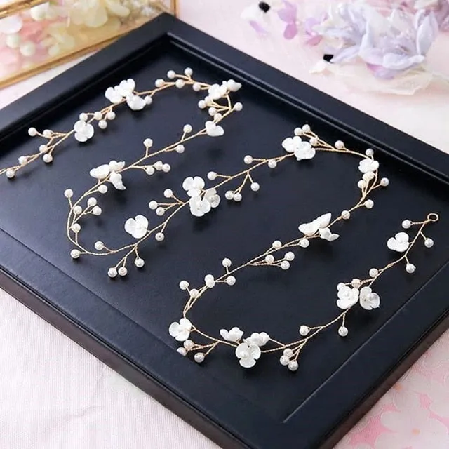 Wedding Headdress Floral Elegant Hair Pearl Hairpin Hair Accessories for Bride Crystal Crown
