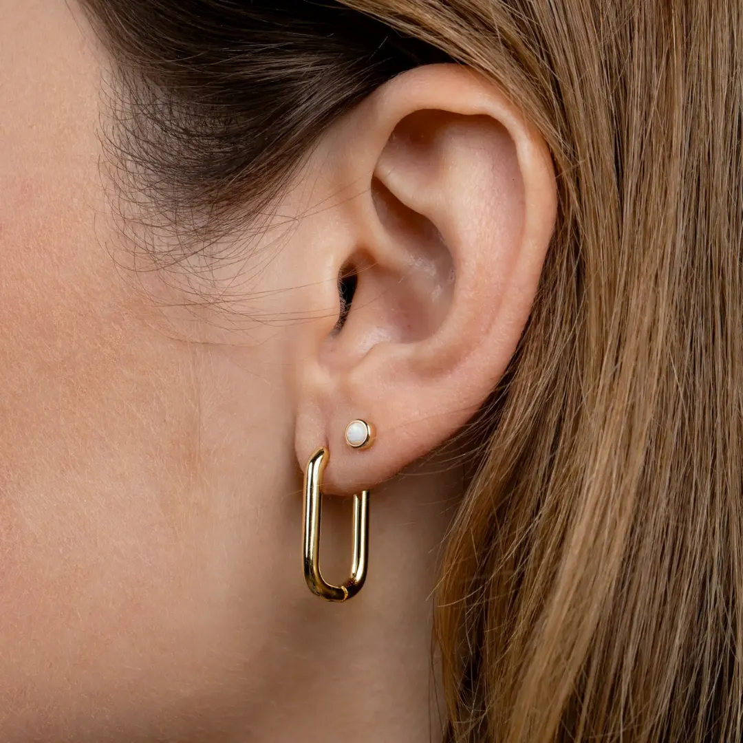 White Opal Simple Studs
