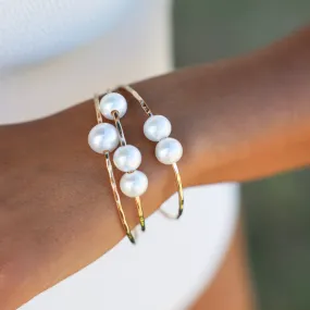 White Pearl Bangle Set