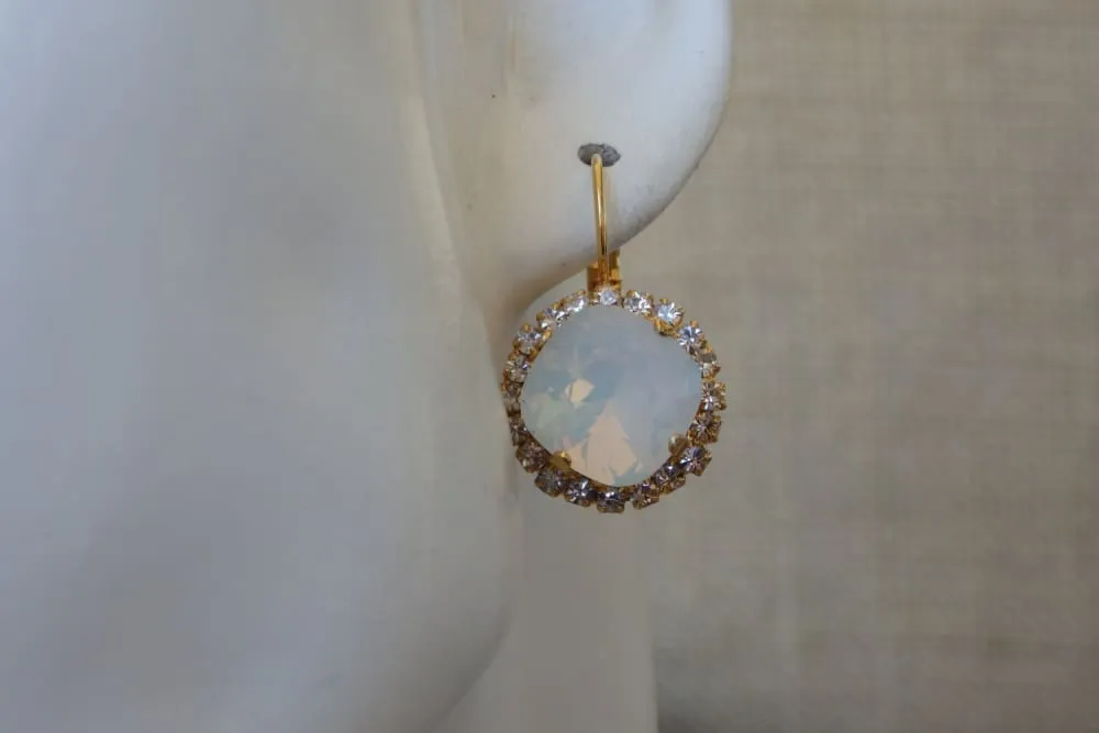 White Rebeka Bridal Earrings for Wedding Jewelry
