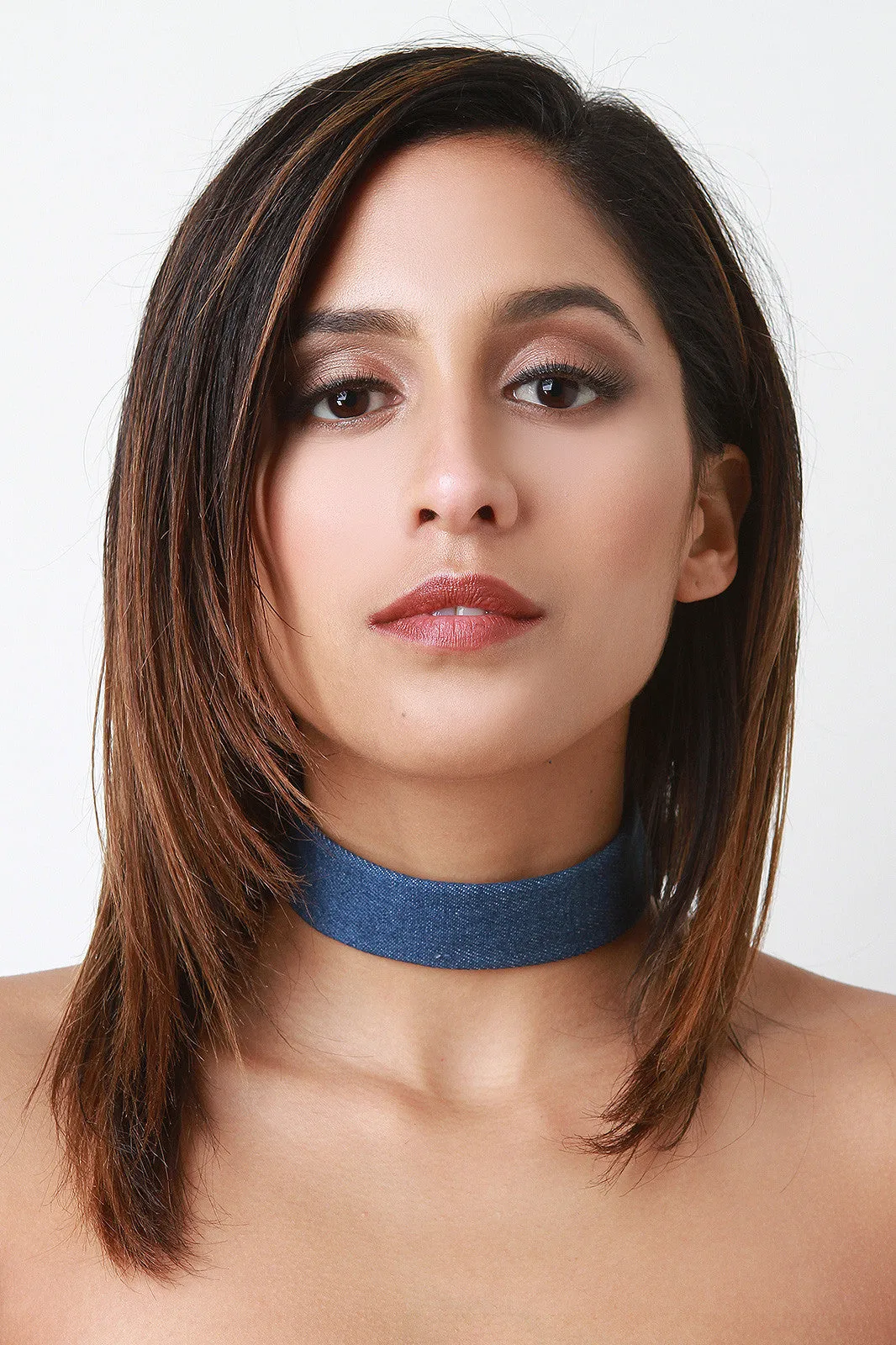Wide Denim Choker