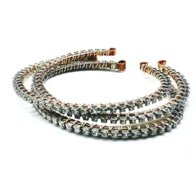 Wire Wrapped Crystal Rhinestone Tennis Bracelet Bangle