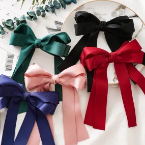 Women's Hair Band Bow Ribbon Hairpin Spring Clip