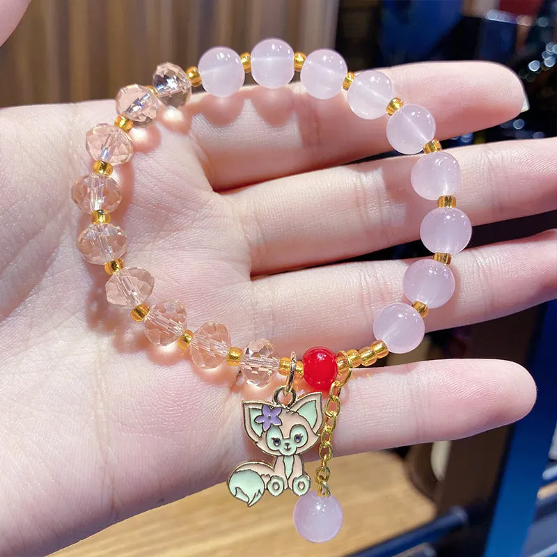 Xiaohongshu Same Style Lucky Beads Cartoon Cinnamoroll Babycinnamoroll Gift for Bestie Beaded Bracelet Night Market Stall Ornament