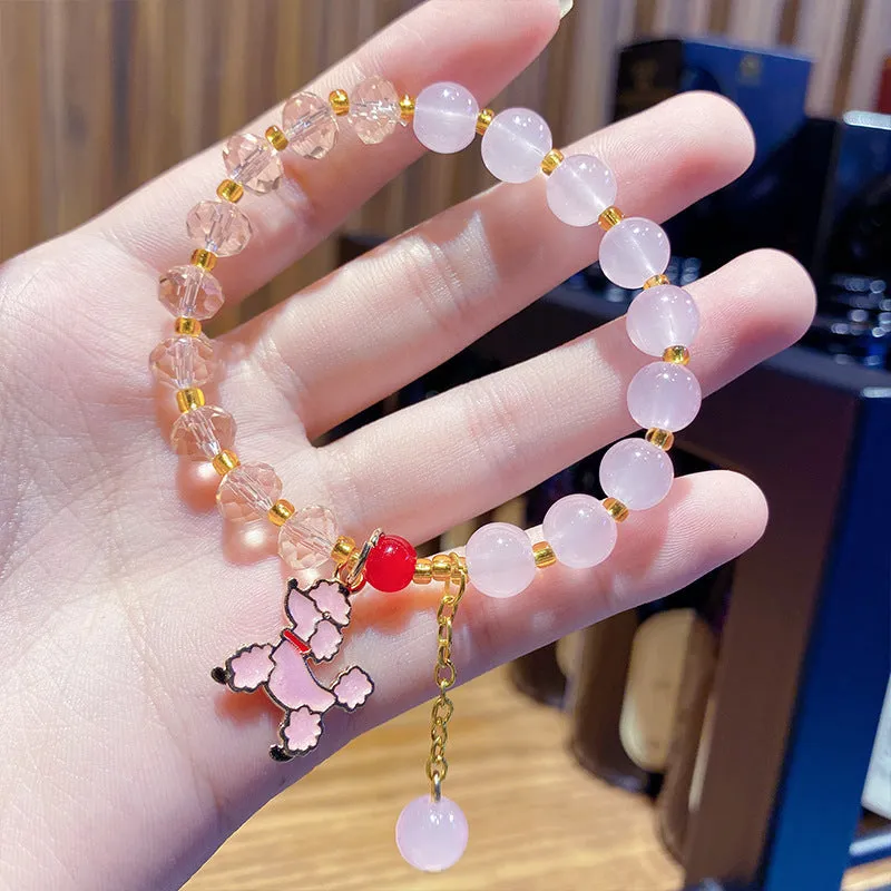 Xiaohongshu Same Style Lucky Beads Cartoon Cinnamoroll Babycinnamoroll Gift for Bestie Beaded Bracelet Night Market Stall Ornament