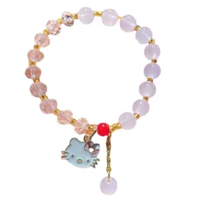 Xiaohongshu Same Style Lucky Beads Cartoon Cinnamoroll Babycinnamoroll Gift for Bestie Beaded Bracelet Night Market Stall Ornament