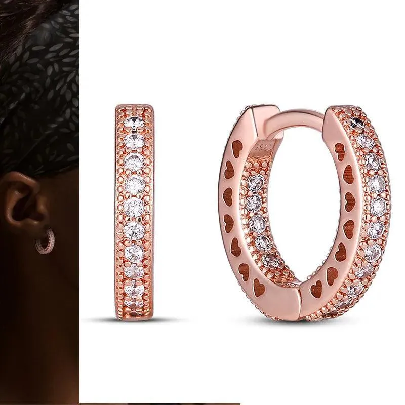 Zircon Heart Shaped Silver Earrings: Elegant Gift for Women’s Special Occasions