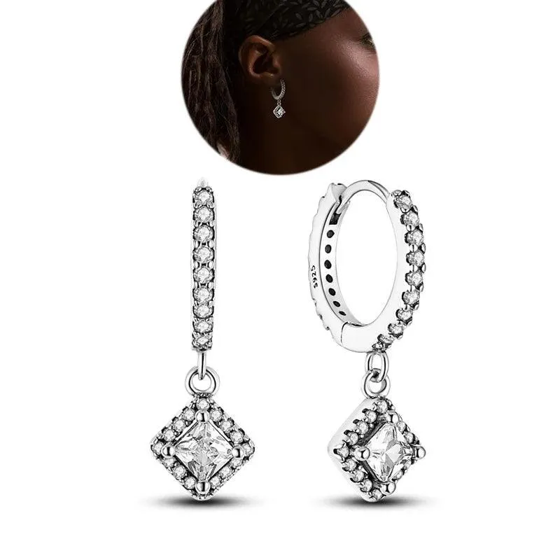 Zircon Heart Shaped Silver Earrings: Elegant Gift for Women’s Special Occasions