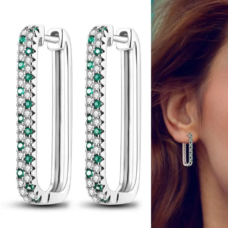 Zircon Heart Shaped Silver Earrings: Elegant Gift for Women’s Special Occasions