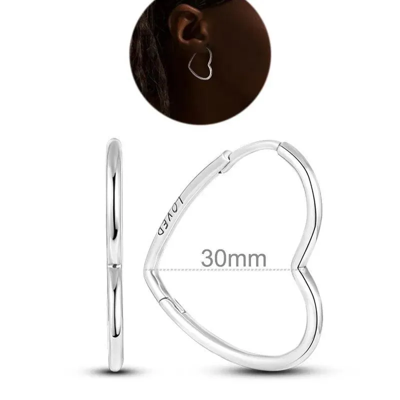 Zircon Heart Shaped Silver Earrings: Elegant Gift for Women’s Special Occasions