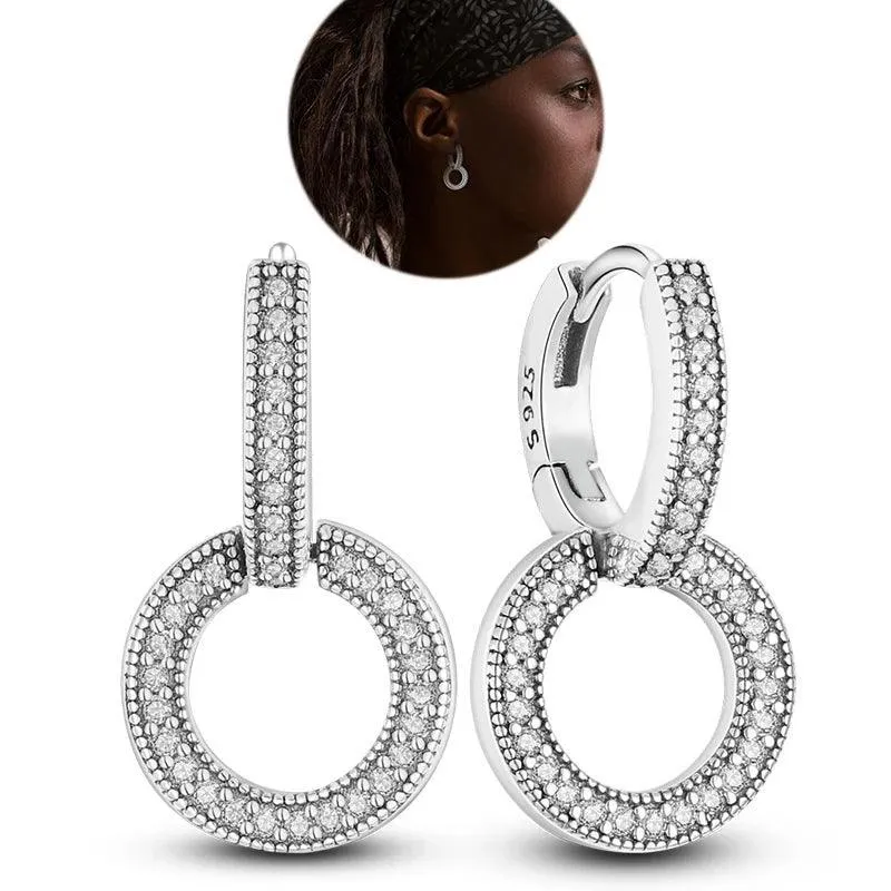 Zircon Heart Shaped Silver Earrings: Elegant Gift for Women’s Special Occasions