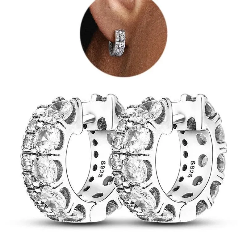 Zircon Heart Shaped Silver Earrings: Elegant Gift for Women’s Special Occasions