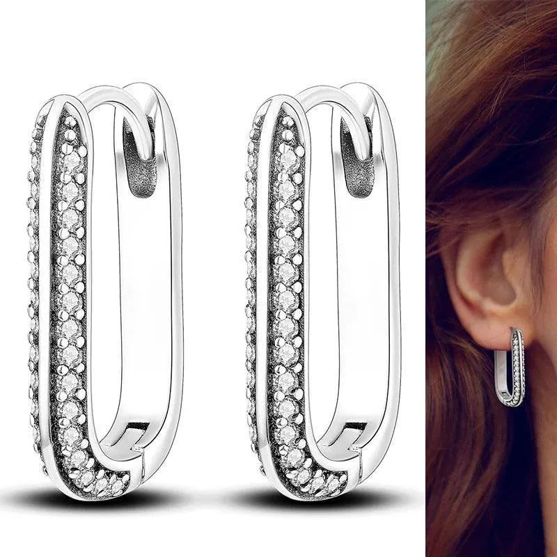 Zircon Heart Shaped Silver Earrings: Elegant Gift for Women’s Special Occasions