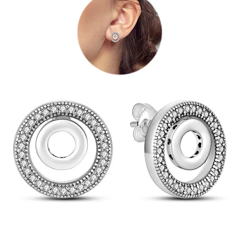 Zircon Heart Shaped Silver Earrings: Elegant Gift for Women’s Special Occasions