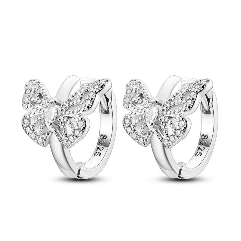 Zircon Heart Shaped Silver Earrings: Elegant Gift for Women’s Special Occasions
