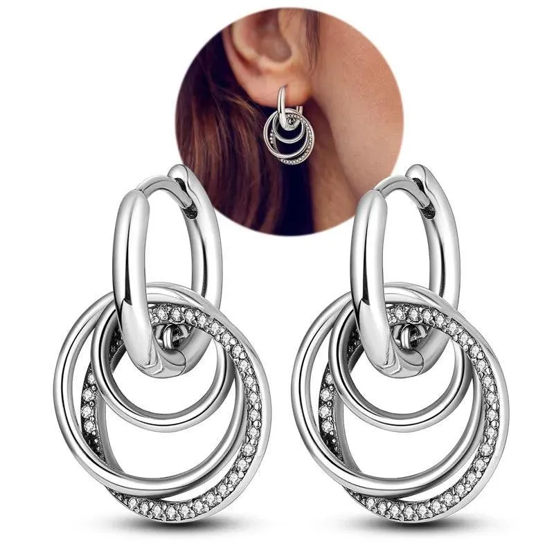 Zircon Heart Shaped Silver Earrings: Elegant Gift for Women’s Special Occasions