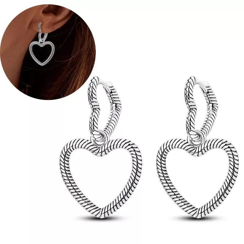 Zircon Heart Shaped Silver Earrings: Elegant Gift for Women’s Special Occasions