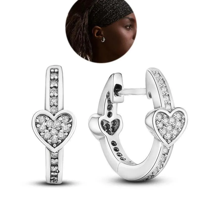 Zircon Heart Shaped Silver Earrings: Elegant Gift for Women’s Special Occasions