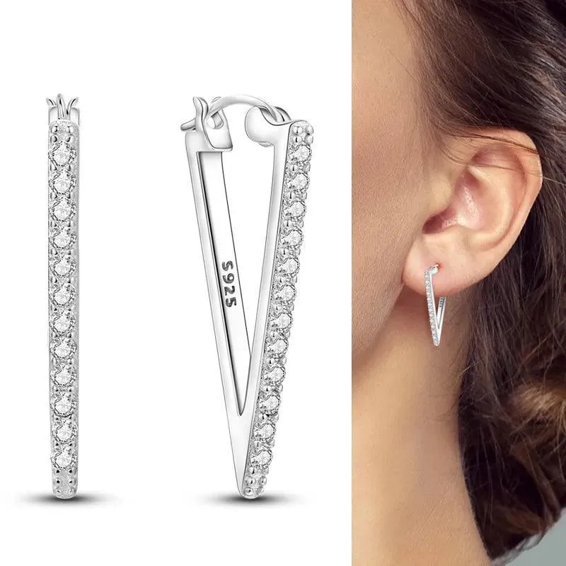 Zircon Heart Shaped Silver Earrings: Elegant Gift for Women’s Special Occasions