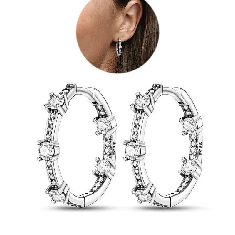 Zircon Heart Shaped Silver Earrings: Elegant Gift for Women’s Special Occasions