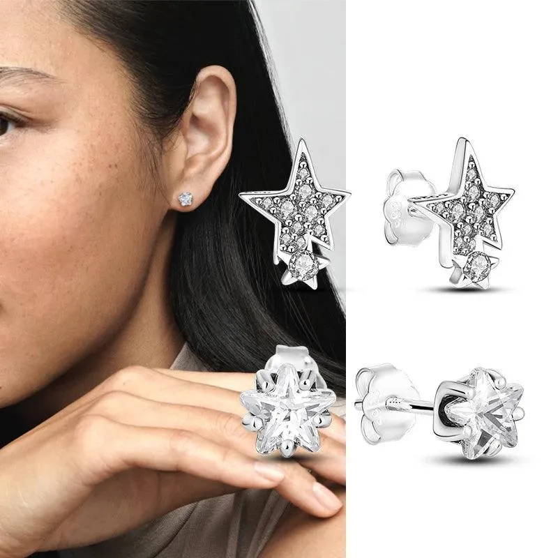 Zircon Heart Shaped Silver Earrings: Elegant Gift for Women’s Special Occasions