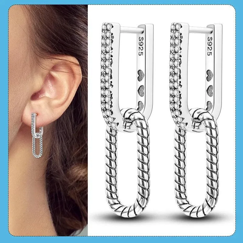 Zircon Heart Shaped Silver Earrings: Elegant Gift for Women’s Special Occasions