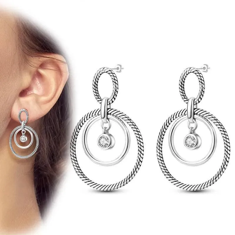 Zircon Heart Shaped Silver Earrings: Elegant Gift for Women’s Special Occasions