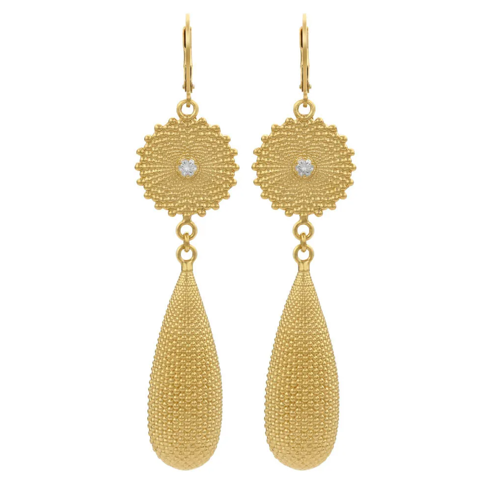 Zoe & Morgan Sunshine Earrings - Gold Plated & White Zircon