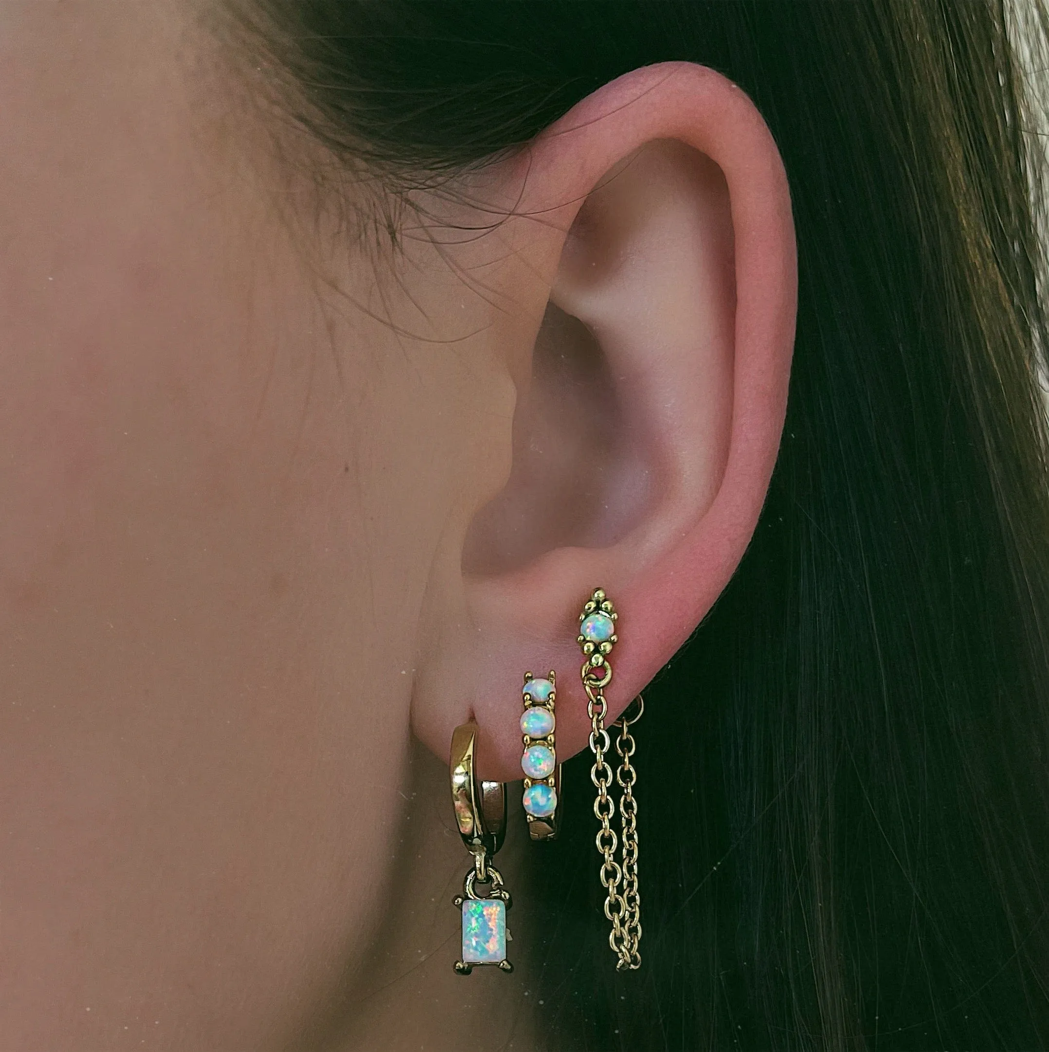 Zora Opal Stud Drop Earrings